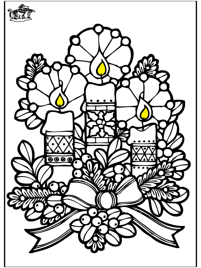 Christmas candles - Coloring pages Christmas