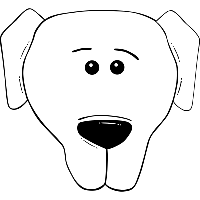 Clipart - Dog Face Cartoon - World Label