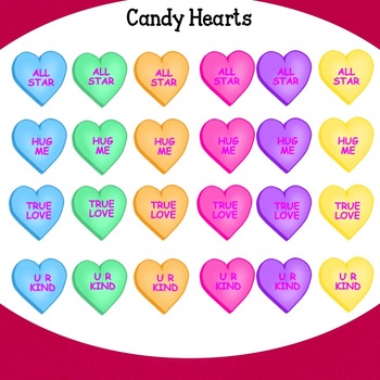 VALENTINE CANDY HEARTS CLIP ART BY JEANETTE BAKER ...