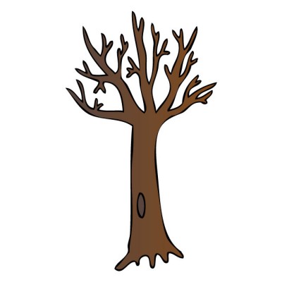 Bare Brown Tree Wall Decal by Kowalla