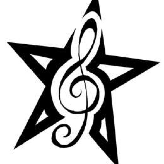 Star tattoo...like this maybe instead of & use music note since we ...