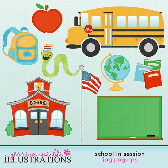 School in Session Cute Digital Clipart - Commercial Use OK ...