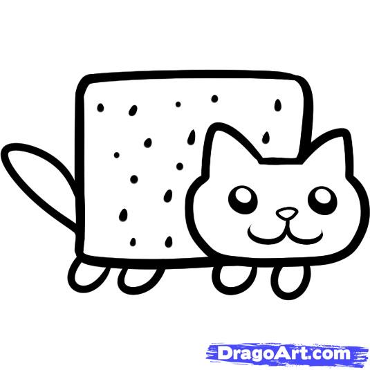 How to Draw Pop Tart Cat, Nyan Cat, Step by Step, Characters, Pop ...