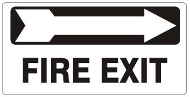 Arrow Right - FIRE EXIT Sign