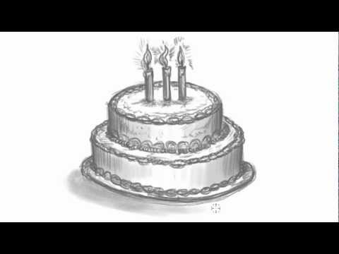 How to Draw a Birthday Cake - Make Your own Birthday Card - YouTube