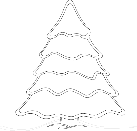 Pix For > Clipart Christmas Tree Black White