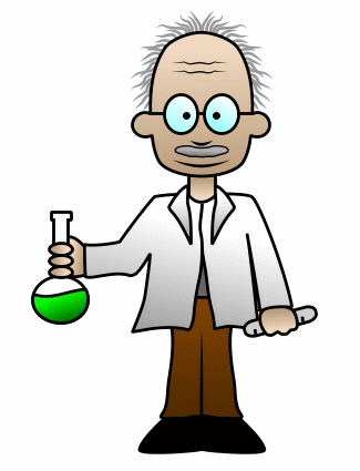 Drawing a cartoon scientist