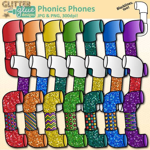 Phonics Phones Clip Art | Clip Art - Glitter Meets Glue Designs