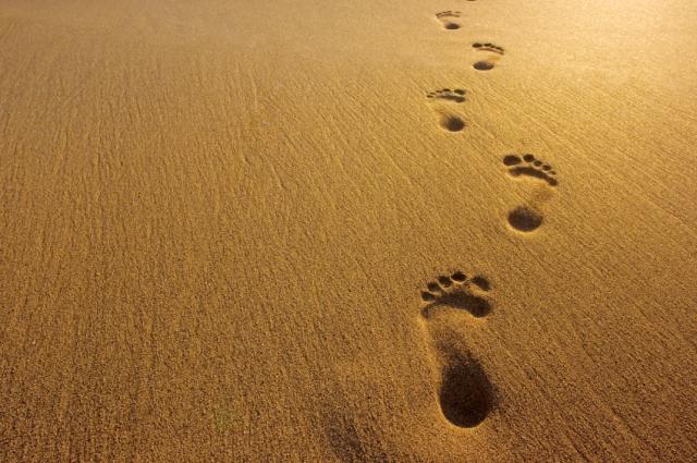 Foot prints in the sand | poetreecreations.org