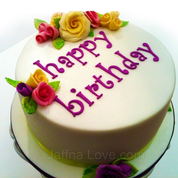 Yellow Rose Happy Birthday Cake - JaffnaLove.com