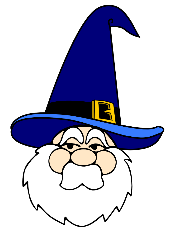 OnlineLabels Clip Art - Wizard In Blue Hat