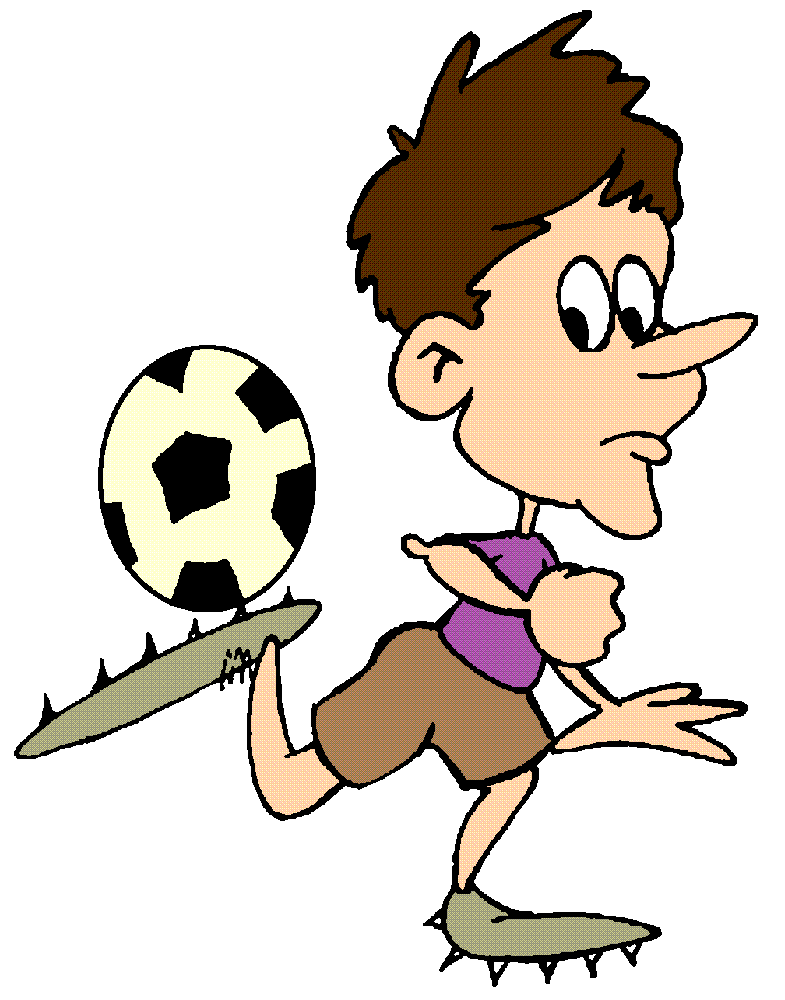 Cartoon Soccer Player Kicking Ball | lol-