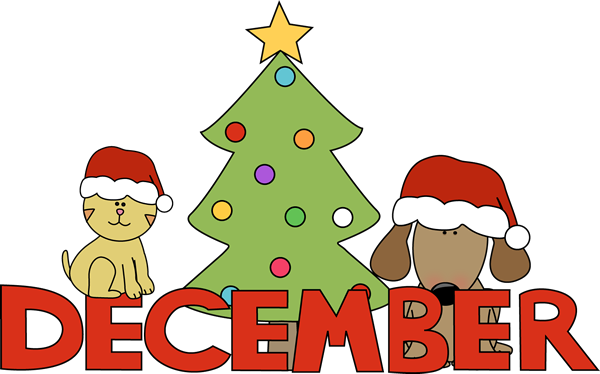 Month of December Christmas Pets Clip Art - Month of December ...
