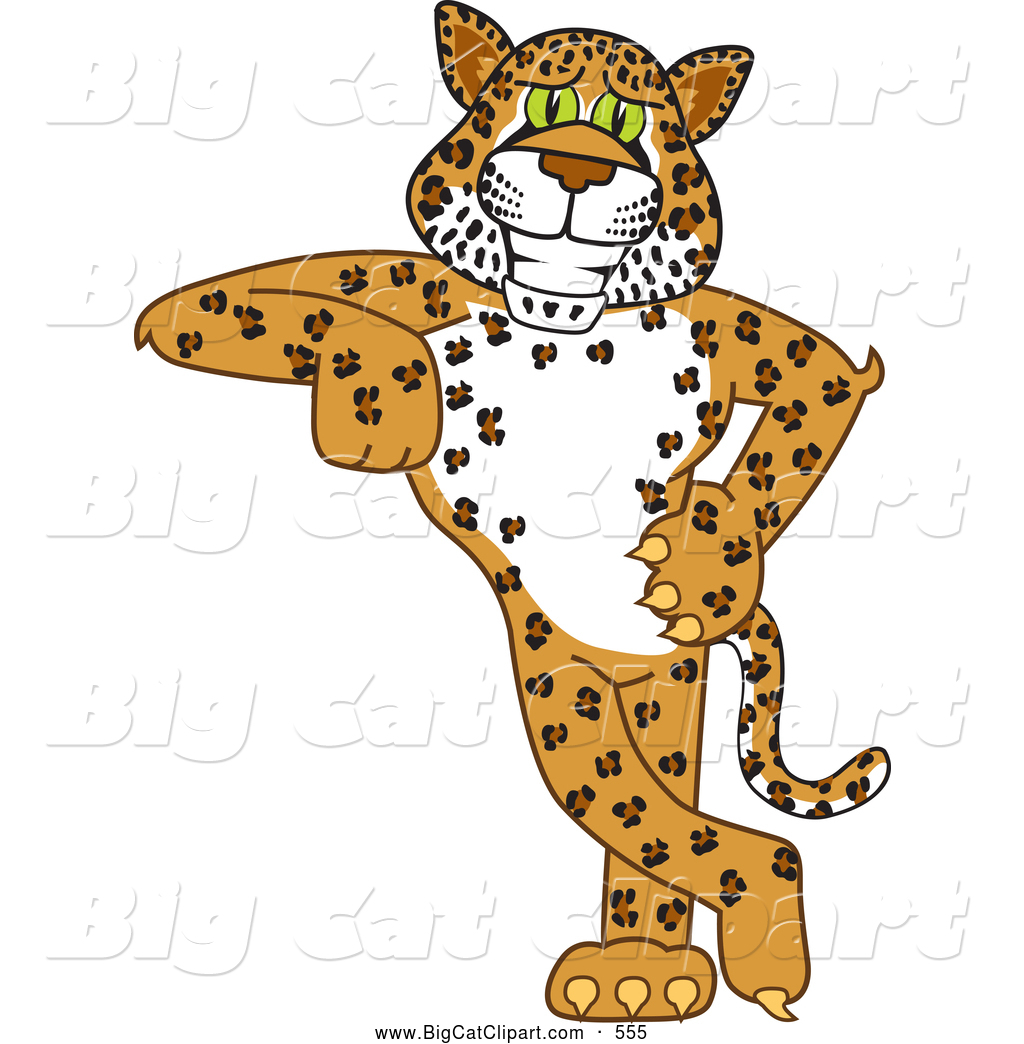 Big Cat Cartoon Vector Clipart of a Cute Cheetah, Jaguar or ...