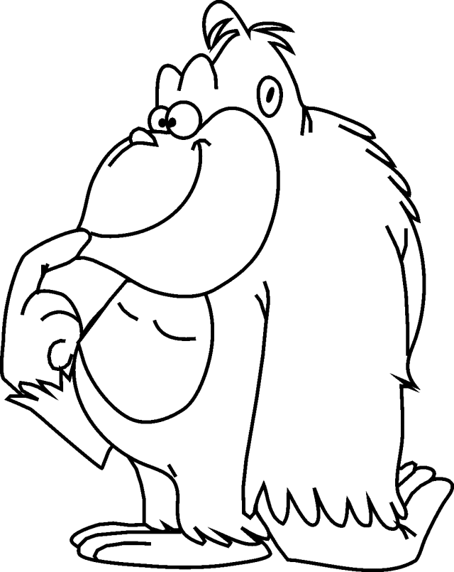 Cartoon animals coloring pages – Gorilla | coloring pages