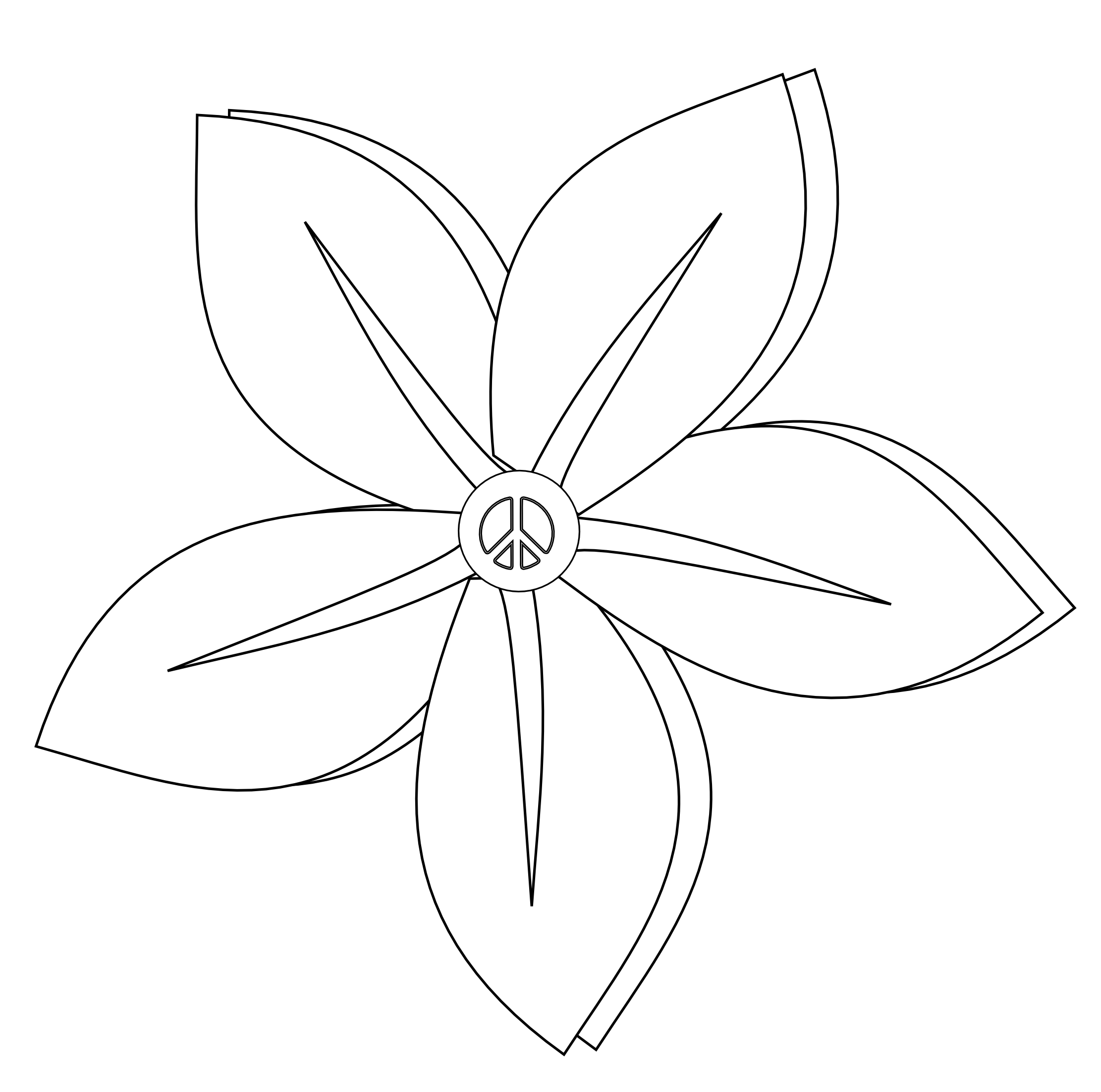 Peace Symbol Peace Sign Flower 8 Black White Line Art Tattoo Tatoo ...