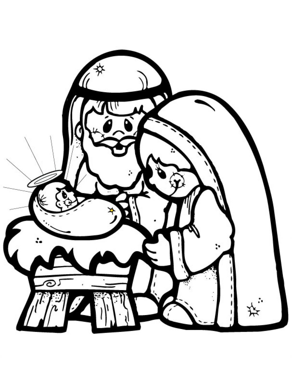 Joseph Mary Baby Jesus Coloring Page Source Fxy Nativity