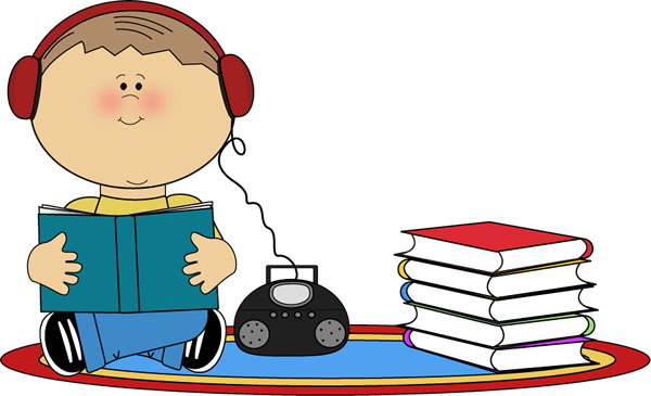 Boy Listening to Book on CD Player Clip Art - Boy Listening to ...