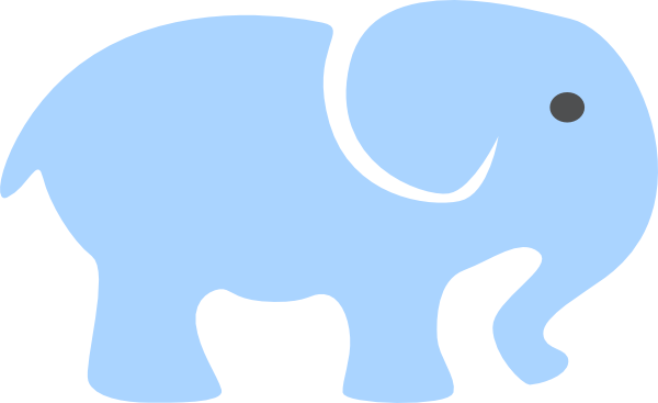 Blue Baby Elephant - No Outline clip art - vector clip art online ...