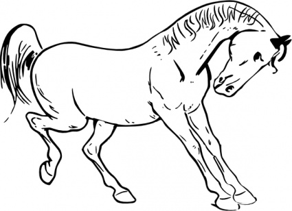 Prancing Horse Outline clip art - Download free Animal vectors