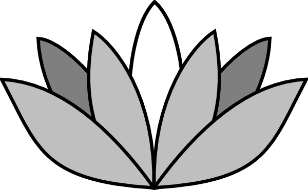 Greyscale Lotus Flower clip art - vector clip art online, royalty ...