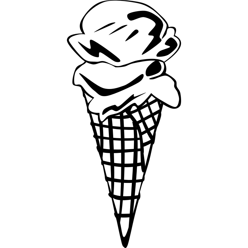 ice cream scoop black and white clipart - photo #47