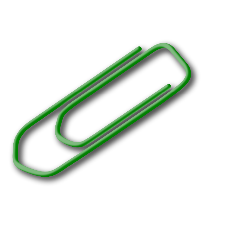 Clipart - green paperclip