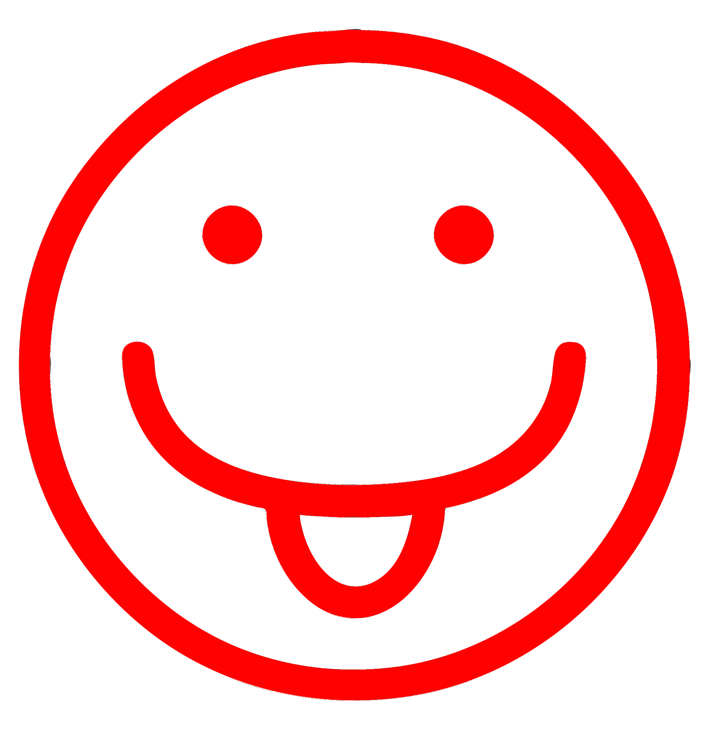 Clipart - Red Smiley sticking out tongue