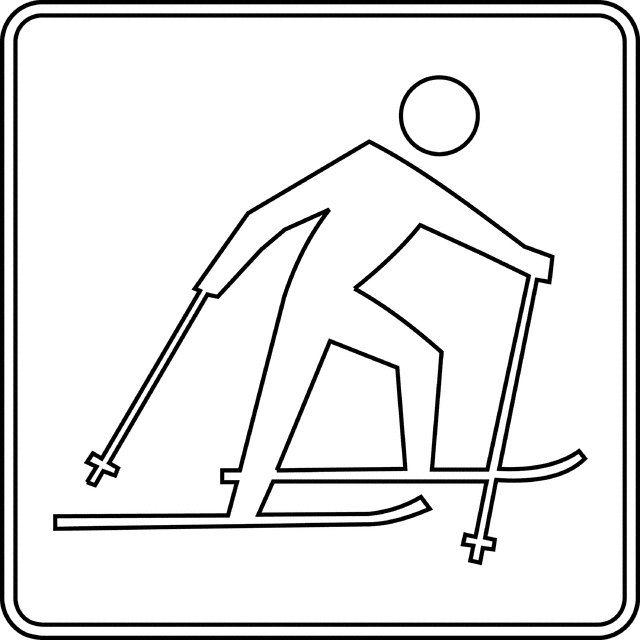 Cross Country Skiing, Outline | ClipArt ETC