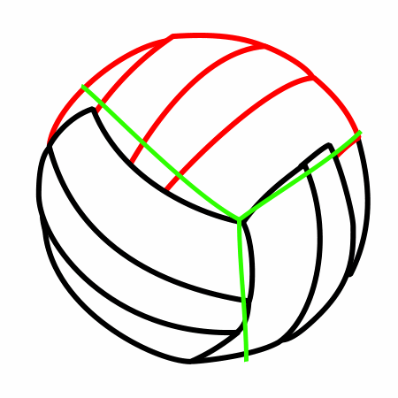 Drawing a cartoon volleyball