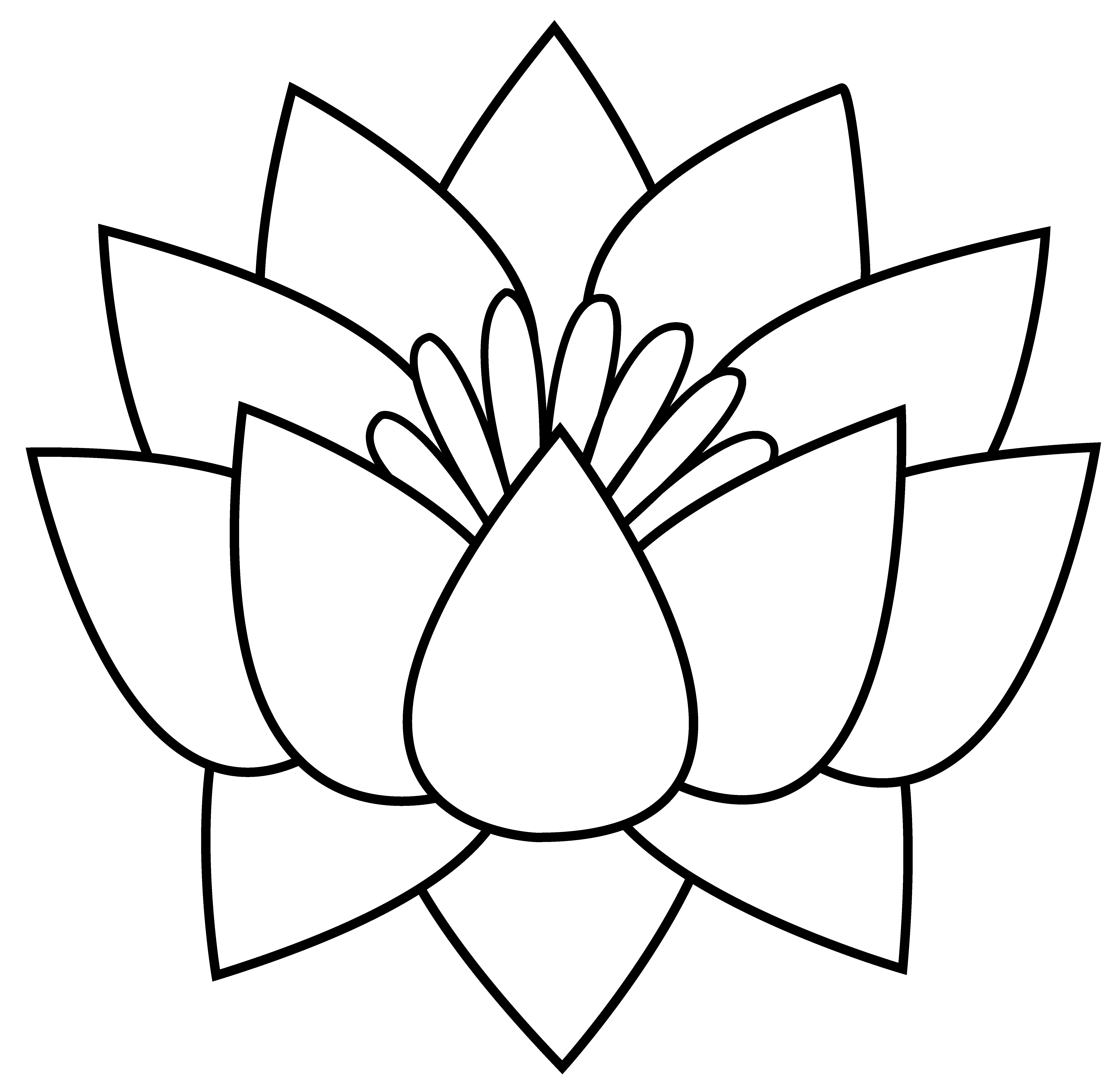 Lotus Flower Line Drawing - Cliparts.co