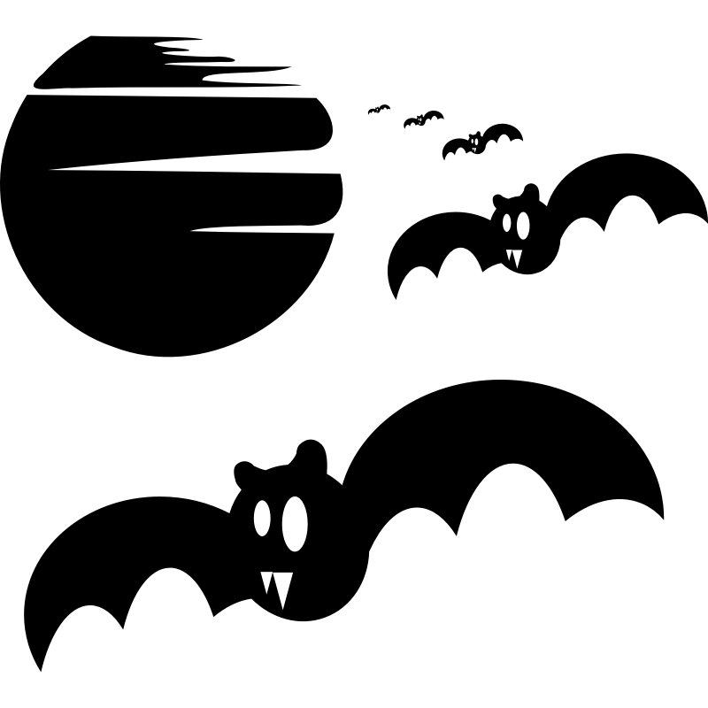 Clipart - Halloween - bats silhouette