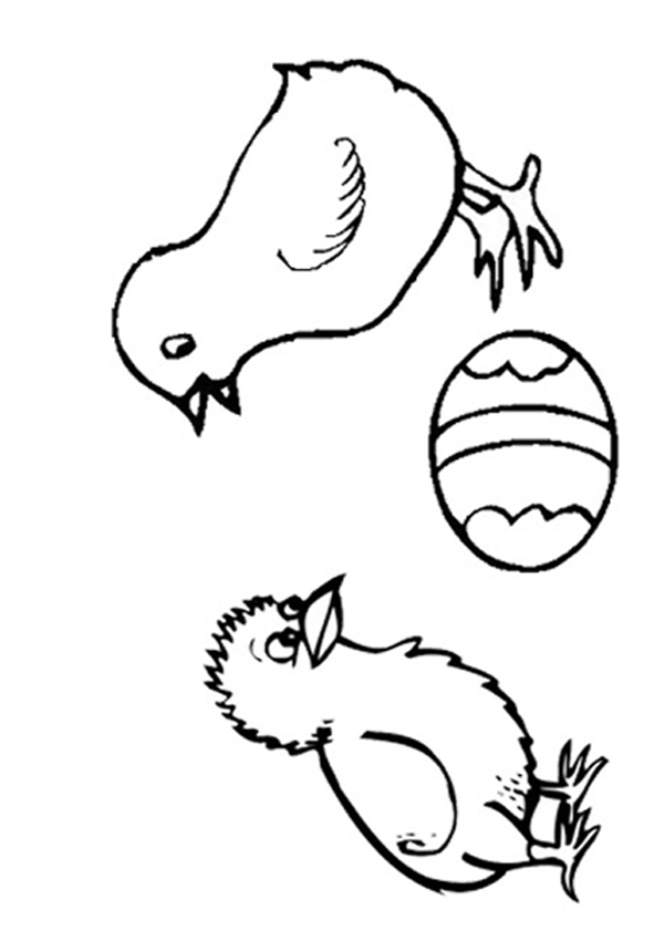 Free Online The Chick and The Egg Colouring Page