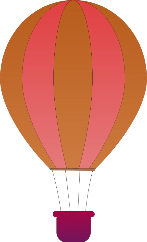 Vertical Striped Hot Air Balloons 1 - vector Clip Art