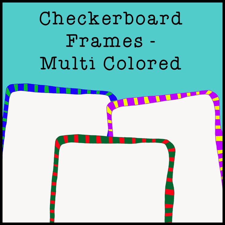 Checkerboard Doodle Frames and Borders - Multi Colors