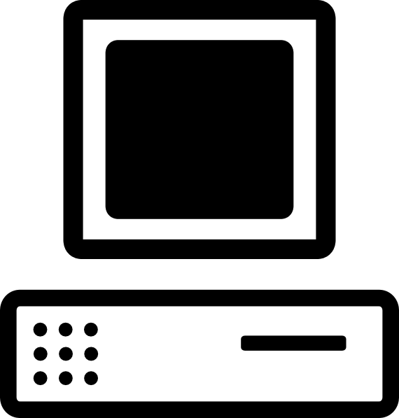 B W Cartoon Computer Base Monitor clip art - vector clip art ...