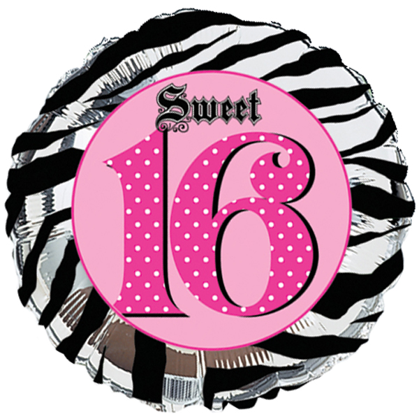 Sweet 16 Party Foil Balloon at Birthday Direct