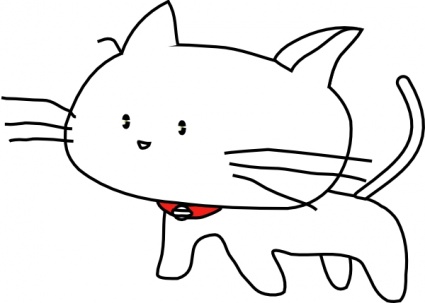 Download White Cartoon Cat clip art Vector Free