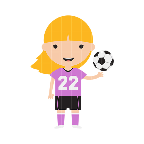 Soccer Girl Clip Art - Quarter Clipart