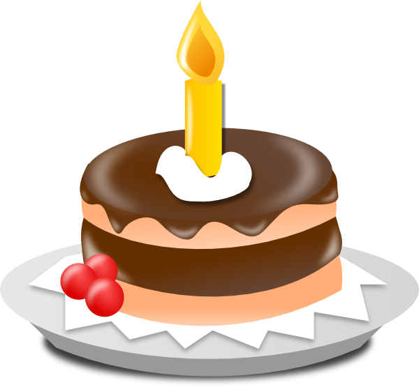 Birthday Cake And Candle clip art - vector clip art online ...