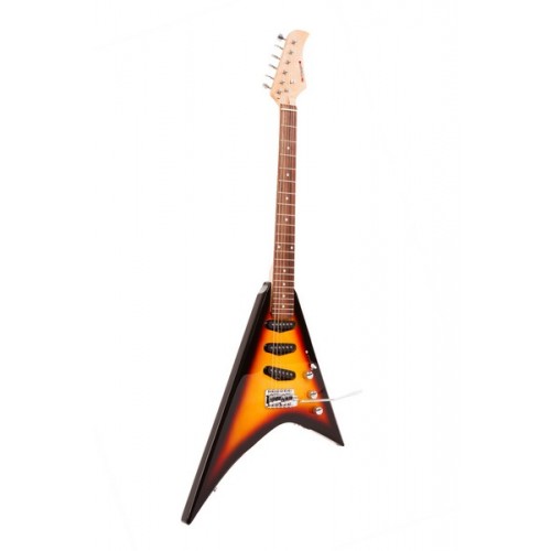 Fortissimo Classic Rock Sunburst V Shape Electric Guitar - £84.99 ...