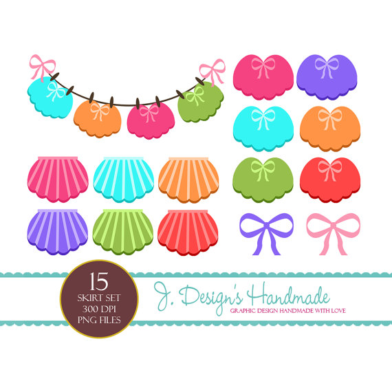 INSTANT DOWNLOAD Skirts And Bows Clipart by JDesignsHandmade