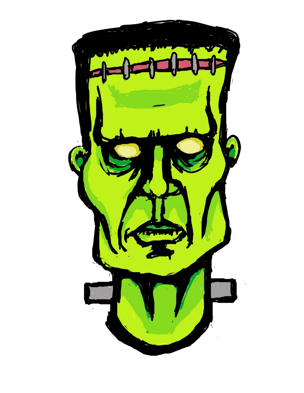 Frankenstein Cartoon Face - Cliparts.co