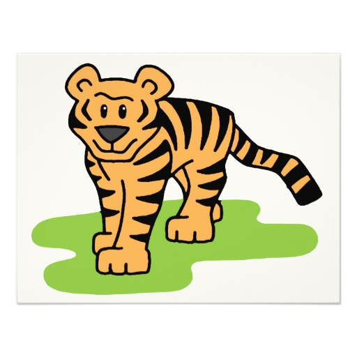 Cartoon Clip Art Bengal Tiger Big Cat with Stripes Personalized ...
