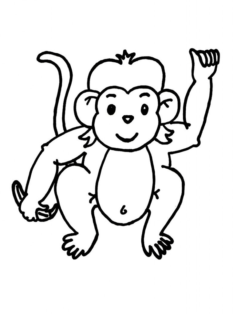 Cute Baby Monkey Coloring Pages - deColoring