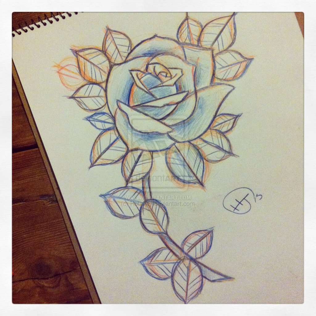 Flowers For > Single Flower With Stem Sketch