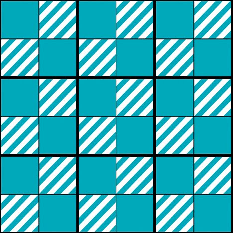 ArtbyJean - Tea Bag Tiles: Aqua checkerboard stripes.