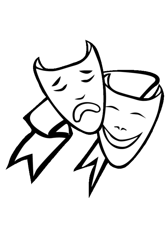 drama masks Colouring Pages