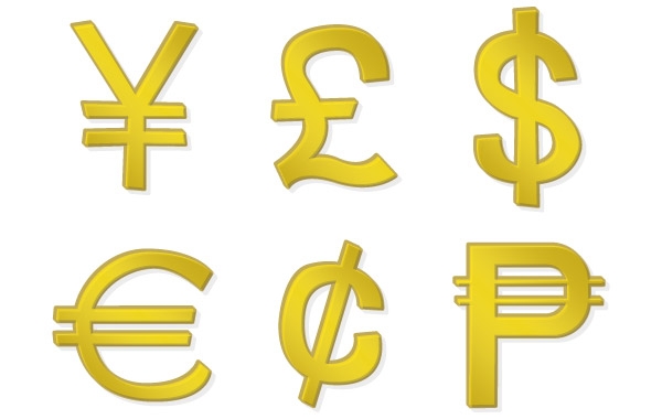Golden Money Symbols clip arts, clip art - ClipartLogo.