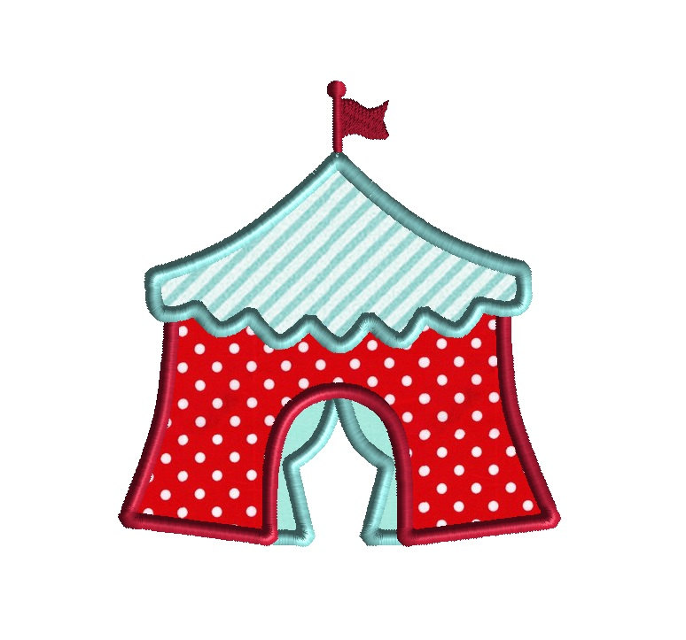 Circus Tent Applique Machine Embroidery DesignINSTANT by SewChaCha